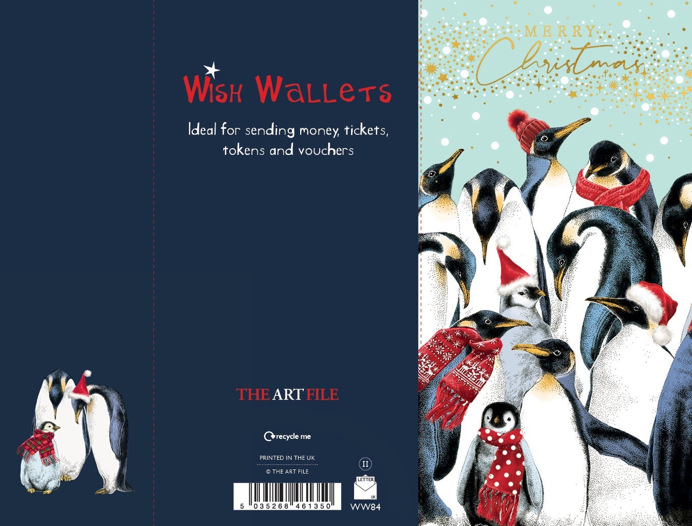 Julekort Pengelomme Penguins