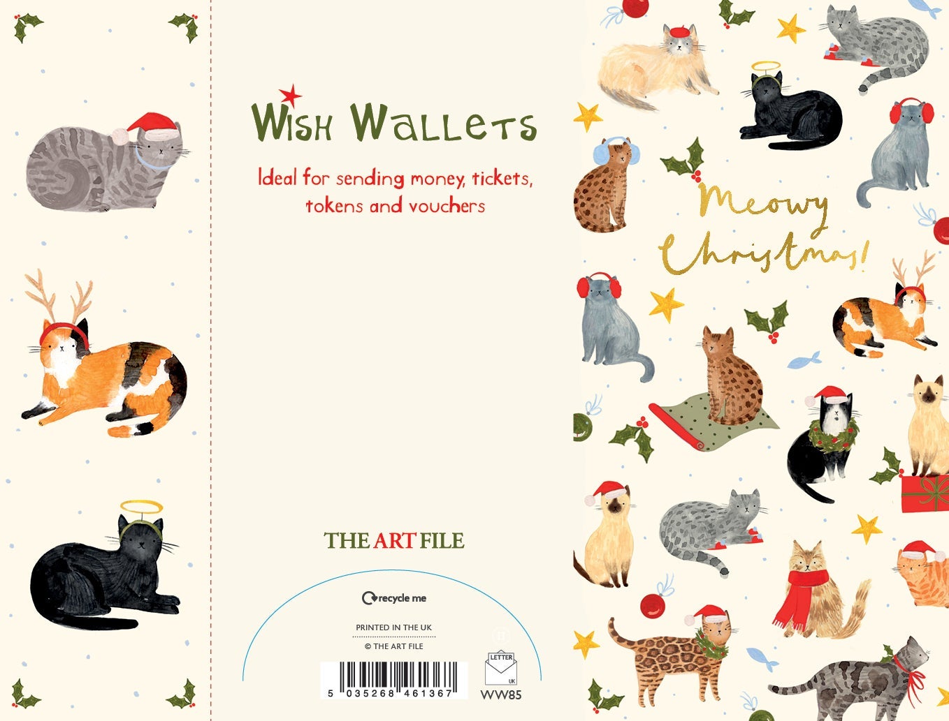 Julekort Pengelomme Cats