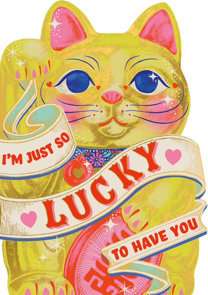 Kort Lucky Cat Valentines