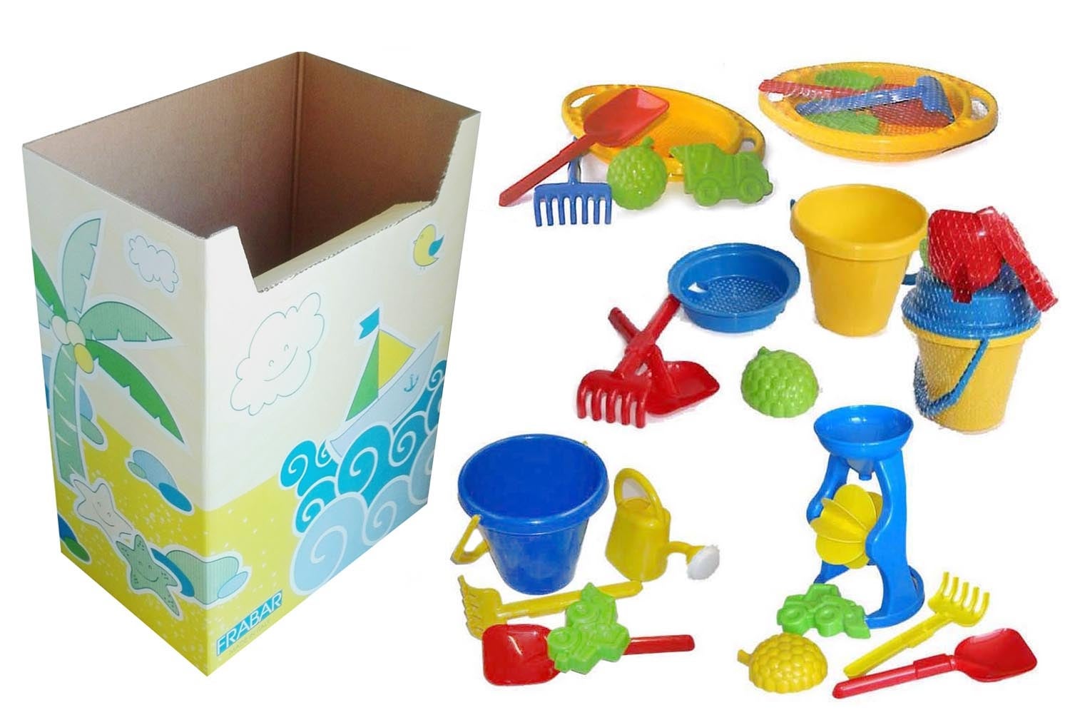 Bøttesett sommerdisplay 4 ass