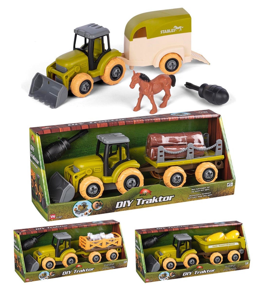 Bull Traktor m/henger Skru Selv