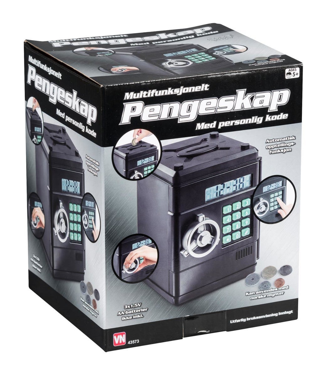 Pengeskap m/kode og passord