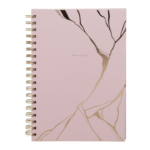 Notatbok B5 m/ gullspiral Rosa Lumia