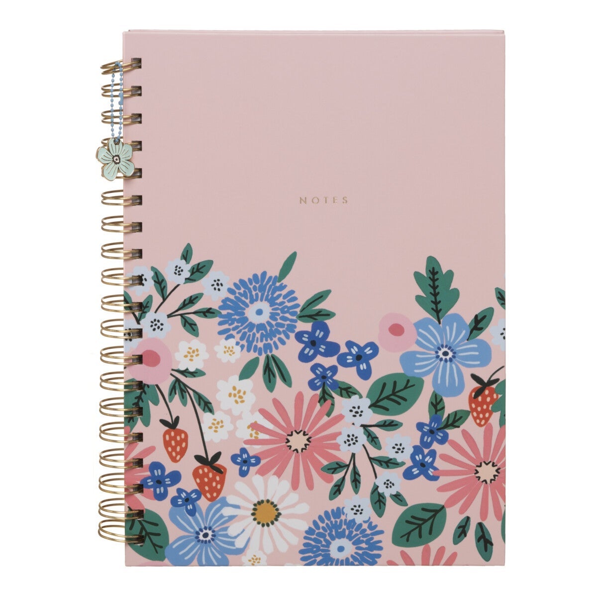 Notatbok B5 m/ gullspiral Rosa Bloom