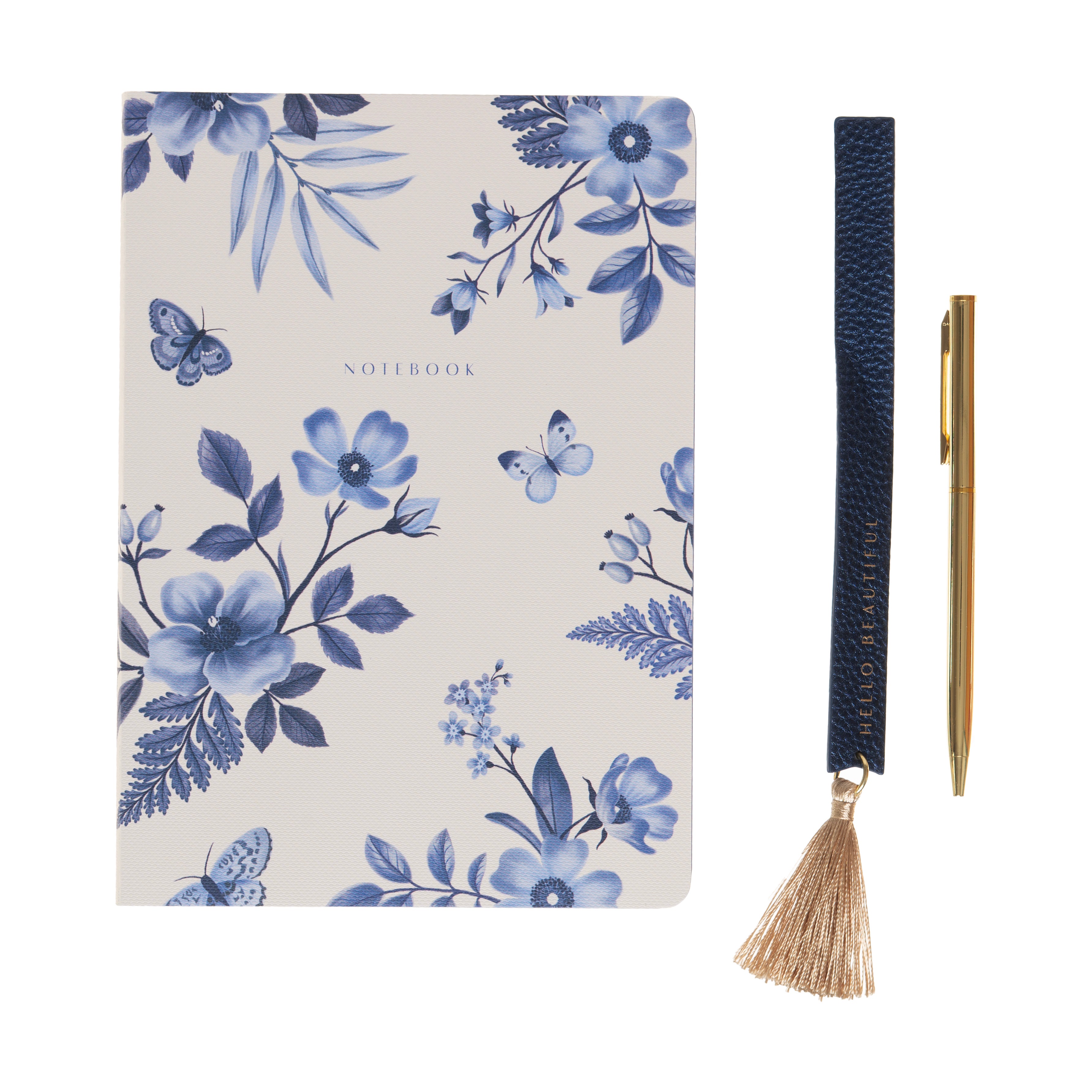 Notatbok A6 m/gullpenn og Bokmerke Midnight Garden