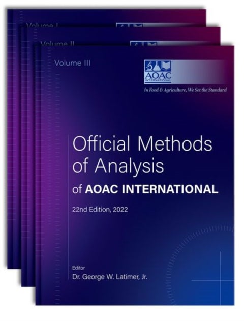 Official Methods of Analysis of AOAC INTERNATIONAL - 3-Volume Set