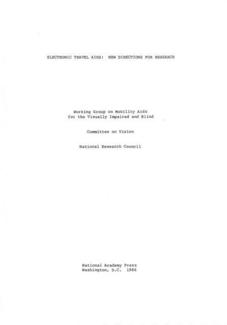 Electronic Travel Aids - New Directions for Research