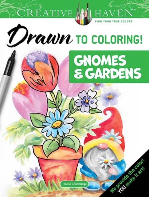 Creative Haven Drawn to Coloring!: Gnomes & Gardens - Draw the Lines!
