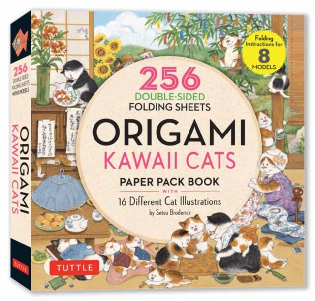 Origami Kawaii Cats Paper Pack Book - 256 Double-Sided Folding Sheets (Includes Instructions for 8 Models)
