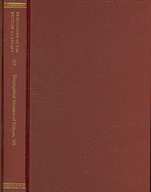 Biographical Memoirs of Fellows, VII