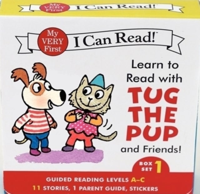 Learn to Read with Tug the Pup and Friends! Box Set 1 - A Box of 11 stories, 1 parent guide, and reward stickers for Beginning Readers; Reading Level A-C