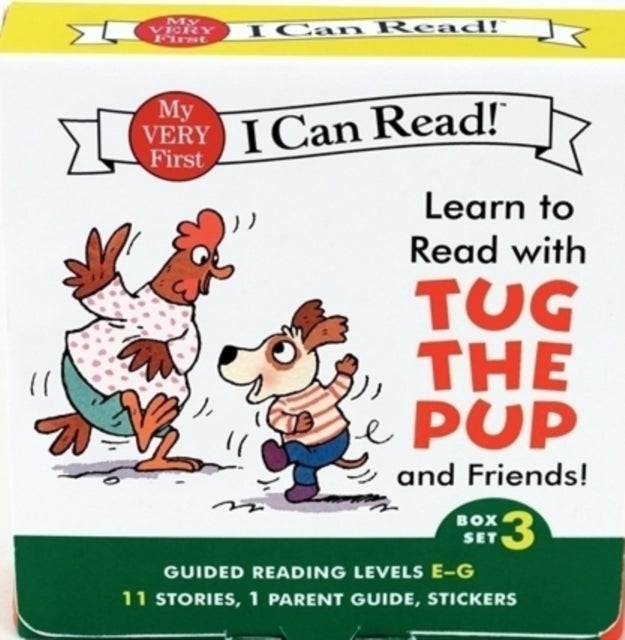 Learn to Read with Tug the Pup and Friends! Box Set 3 - A Box of 11 stories, 1 parent guide, and reward stickers for Beginning Readers; Reading Level E-G