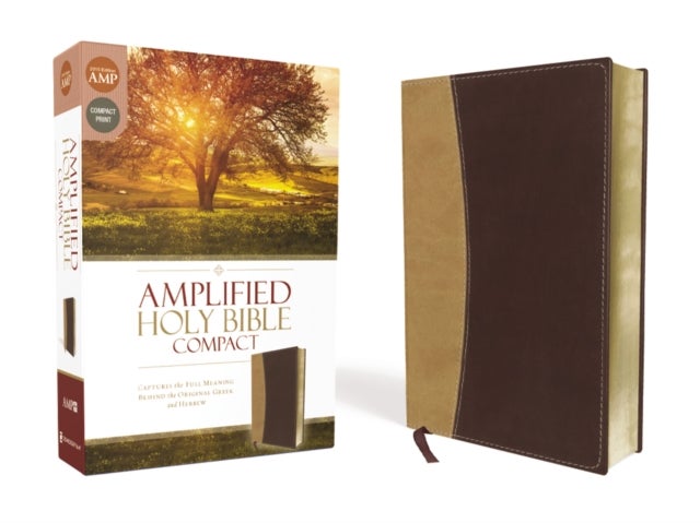 Amplified Holy Bible, Compact, Leathersoft, Tan/Burgundy - Captures the Full Meaning Behind the Original Greek and Hebrew