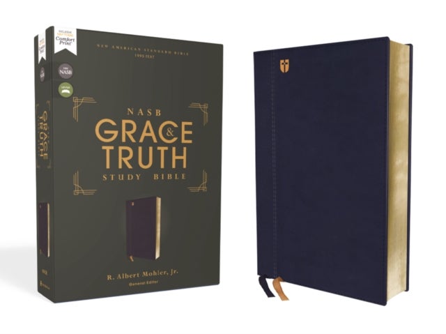NASB, The Grace and Truth Study Bible (Trustworthy and Practical Insights), Leathersoft, Navy, Red Letter, 1995 Text, Comfort Print