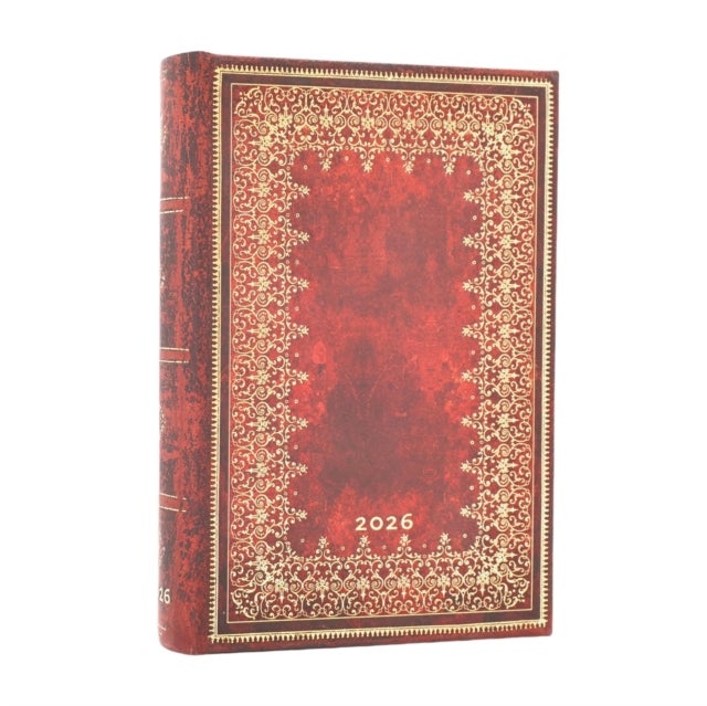 2026 Foiled (Old Leather Collection) Mini 12-month Day-at-a-Time Hardcover Flexi Dayplanner 2026 (Elastic Band Closure)