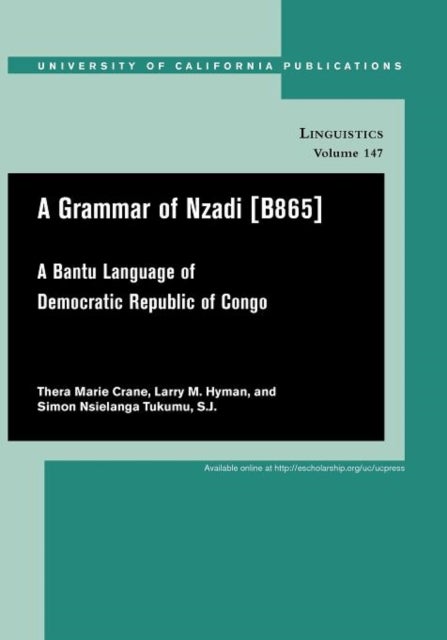 A Grammar of Nzadi [B865] - A Bantu language of Democratic Republic of Congo