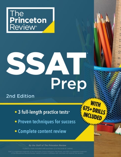 Princeton Review SSAT Prep - 3 Practice Tests + Review & Techniques + Drills
