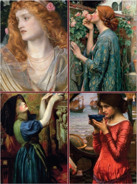 Set of Four Magnetic Notepads: Pre-Raphaelites - A Collection of Handy Notepads with Easy Magnetic Fastening, Contained Within a Decorative Box