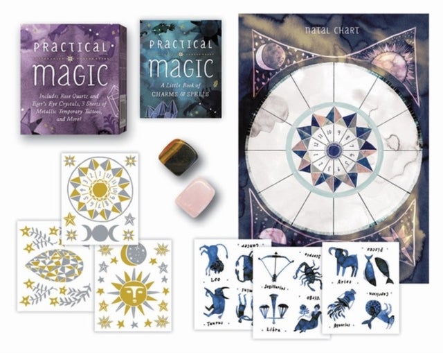 Practical Magic - Includes Rose Quartz and Tiger's Eye Crystals, 3 Sheets of Metallic Tattoos, and More!