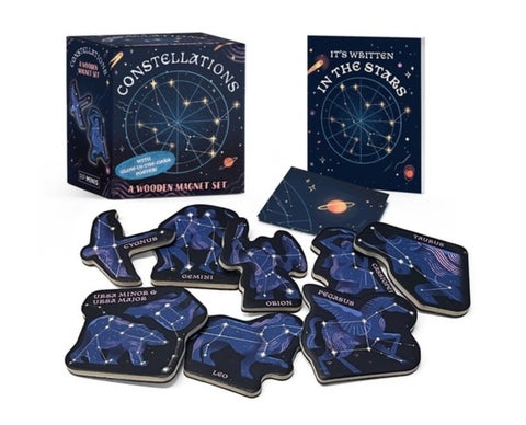 Constellations: A Wooden Magnet Set - With glow-in-the dark poster!