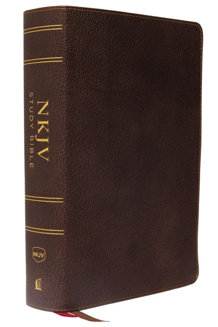 NKJV Study Bible, Premium Calfskin Leather, Brown, Full-Color, Thumb Indexed, Comfort Print - The Complete Resource for Studying God’s Word