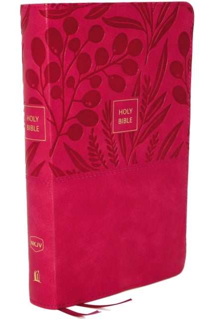 NKJV, End-of-Verse Reference Bible, Personal Size Large Print, Leathersoft, Pink, Red Letter, Comfort Print - Holy Bible, New King James Version
