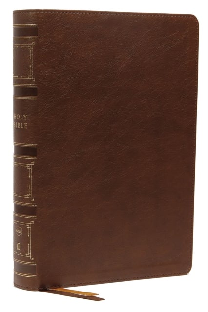 NKJV, Single-Column Wide-Margin Reference Bible, Leathersoft, Brown, Red Letter, Comfort Print - Holy Bible, New King James Version