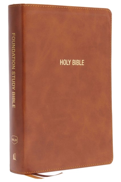 NKJV, Foundation Study Bible, Large Print, Leathersoft, Brown, Red Letter, Comfort Print - Holy Bible, New King James Version