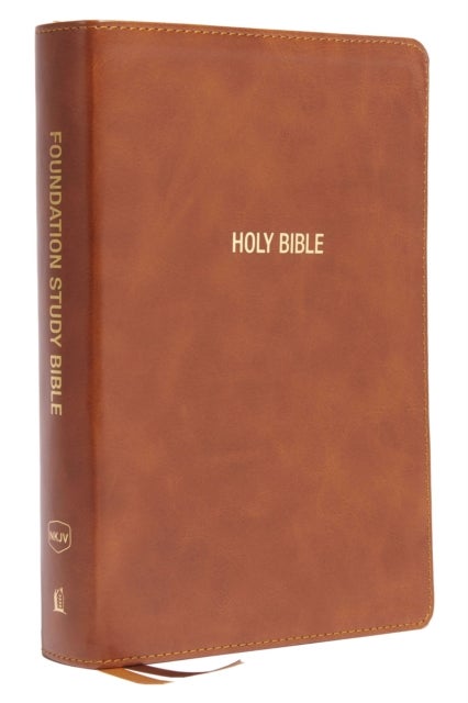 NKJV, Foundation Study Bible, Large Print, Leathersoft, Brown, Red Letter, Thumb Indexed, Comfort Print - Holy Bible, New King James Version