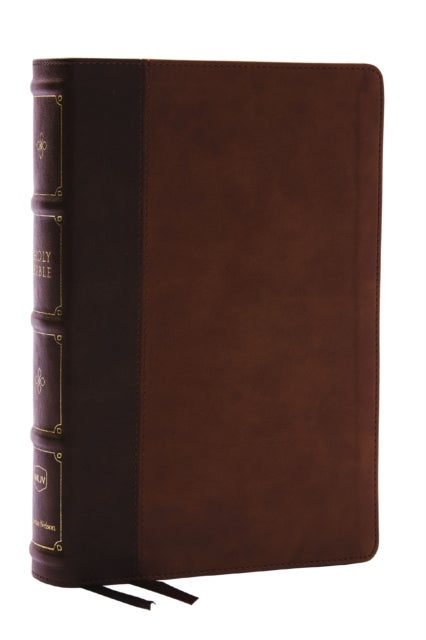 NKJV, Large Print Thinline Reference Bible, Blue Letter, Maclaren Series, Leathersoft, Brown, Comfort Print