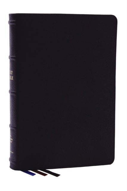 NKJV, Large Print Thinline Reference Bible, Blue Letter, Maclaren Series, Genuine Leather, Black, Comfort Print - Holy Bible, New King James Version