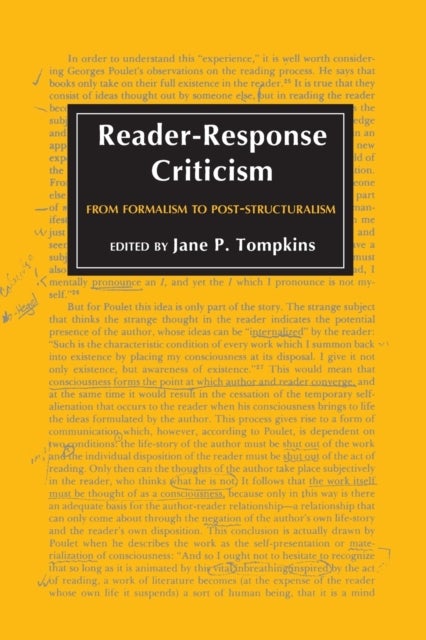 Reader-Response Criticism - From Formalism to Post-Structuralism
