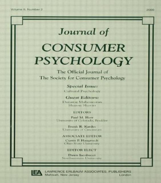 Cultural Psychology - A Special Issue of the journal of Consumer Psychology