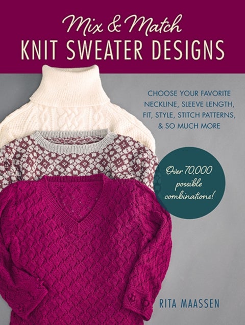 Mix and Match Knit Sweater Designs - Choose your favorite neckline, sleeve length, fit and style, stitch patterns, & so much more * Over 70,000 possible combinations