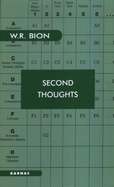 Second Thoughts - Selected Papers on Psychoanalysis