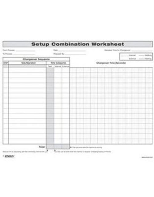 Quick Changeover: Setup Combination Worksheet - Setup Combination Worksheet