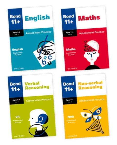 Bond 11+ Assessment Practice Age 7-8 Bundle: Maths, English, Verbal Reasoning, and Non-verbal Reasoning for GL Assessment & other 11 plus exams (formerly Bond Assessment Papers)