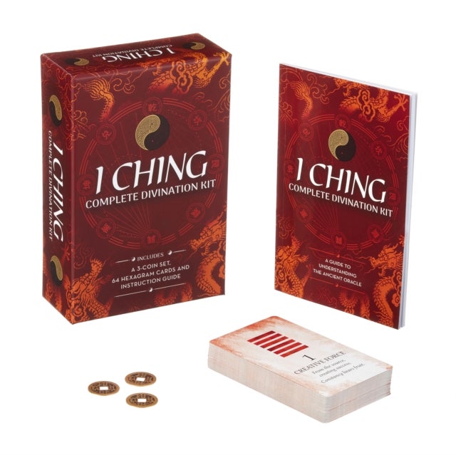 I Ching Complete Divination Kit - A 3-Coin Set, 64 Hexagram Cards and Instruction Guide