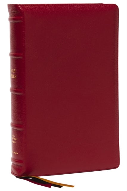 NKJV, Thinline Reference Bible, Large Print, Red Premium Goatskin Leather, Premier Collection, Comfort Print - Holy Bible, New King James Version