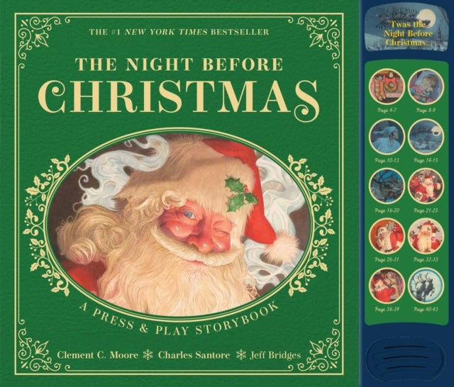 The Night Before Christmas Press and   Play Storybook - The Classic Edition Hardcover Book Narrated by Jeff Bridges