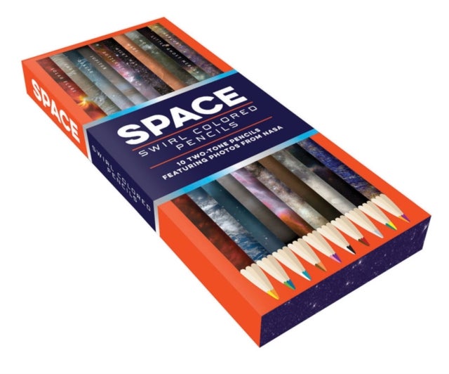 Space Swirl Colored Pencils - 10 two-tone pencils featuring photos from NASA