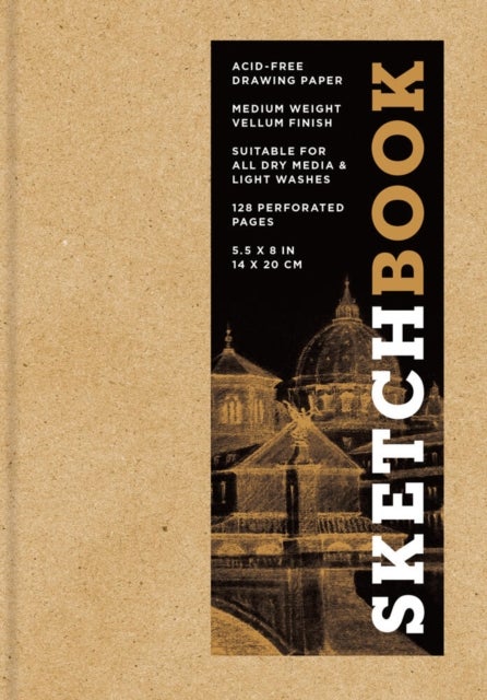 Sketchbook 5.5 x 8" Kraft Hardcover Mixed Media Sketchbook for Drawing - Acid-Free Quality Paper (128 pages)