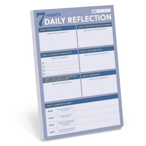 7 Habits Daily Reflection Notepad - Prioritize and Execute Each Day with Purpose