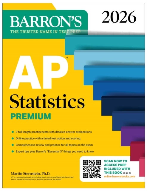 AP Statistics Premium, 2026: Prep Book with 9 Practice Tests + Comprehensive Review + Online Practice