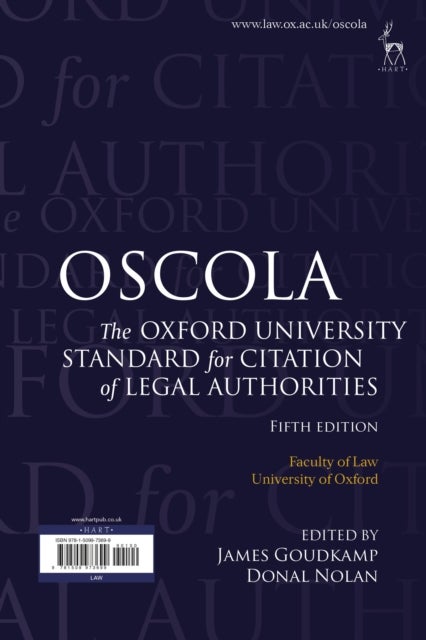 OSCOLA - The Oxford University Standard for Citation of Legal Authorities