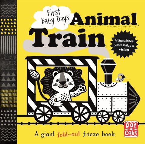 First Baby Days: Animal Train - A high-contrast, fold-out board book