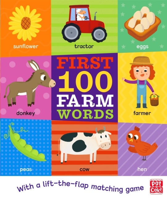 First 100 Farm Words - A board book with a lift-the-flap matching game