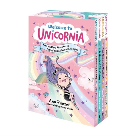 Welcome to Unicornia: Four Glittery Adventures Full of Friendship and Magic! - A world of unicorn fun for ages 5-9 in a gift-ready boxset - the perfect present!