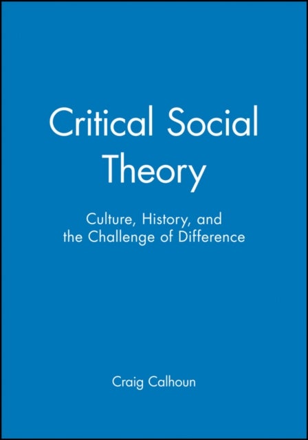 Critical Social Theory - Culture, History, and the Challenge of Difference