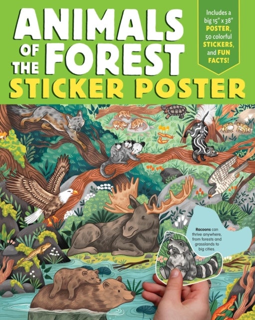 Animals of the Forest Sticker Poster - Includes a Big 15" x 38" Poster, 50 Colorful Stickers, and Fun Facts